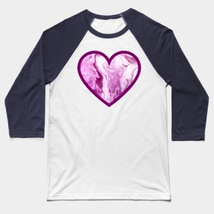 Baby Pink Paint Pour Heart Baseball T-Shirt